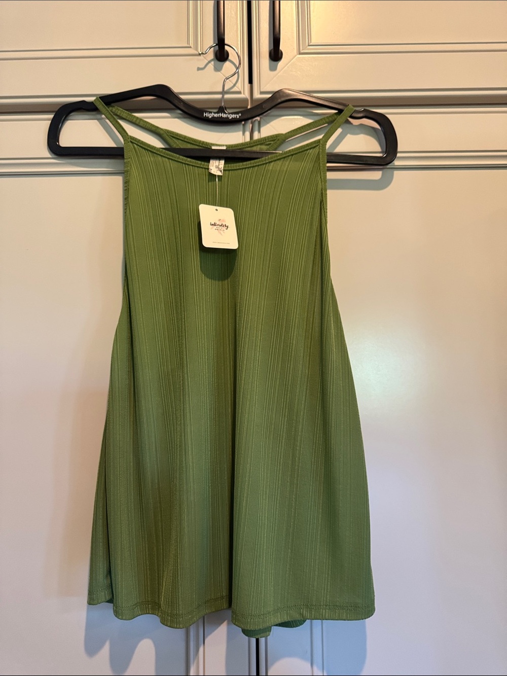 Free People Olive Green Ribbed Mini Dress